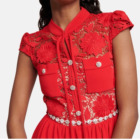 Self-Portrait crystal-embellished midi dress (UK size 10) US size 6 - Picture 4 of 13